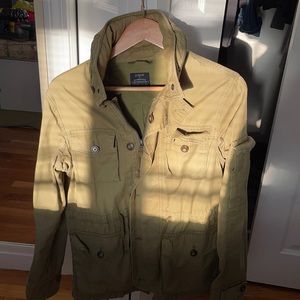 Green J.Crew Military Green Utility Jacket